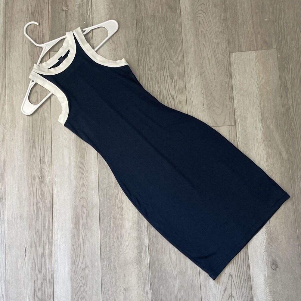 Skims Bodycon Dress soft lounge ringer tank mini womens Navy Blue (xsmall) party